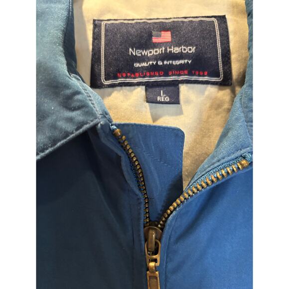 Men's Newport Harbor Blue Light Weight, Lined Suede Feel Golf Jacket, Size L - Picture 3 of 7